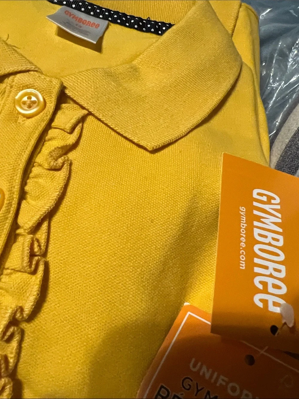 Gymboree Yellow Polo with Polka-Dot Trim